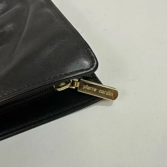 Vintage Pierre Cardin Black Leather Clutch - Picture 8 of 10